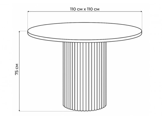 Стеклянный стол Барел 110 черный мрамор / черная пленка / черный