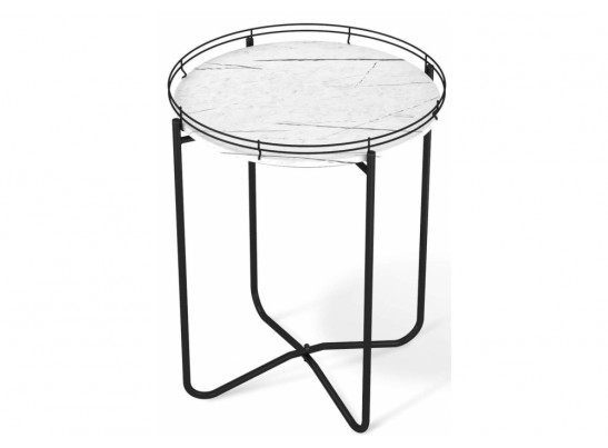 Журнальный столик Sheffilton SHT-CT20 белый мрамор / черный муар в Ростове-на-Дону