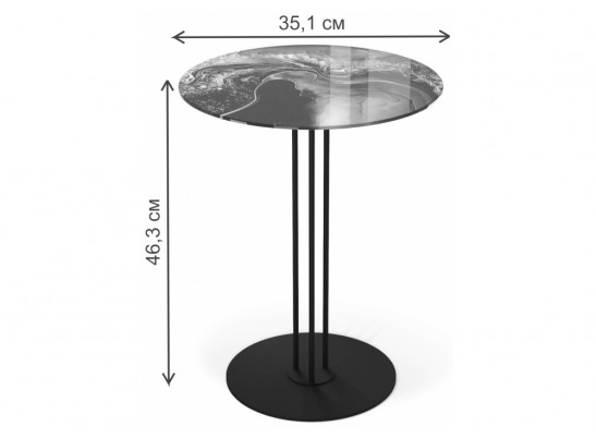 Журнальный столик SHT-CT55/H43 лазурно голубой / черный муар в Ростове-на-Дону