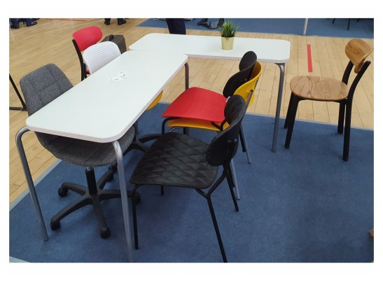 Деревянный стол SHT-T35 70/50 белый матовый / хром лак в Ростове-на-Дону