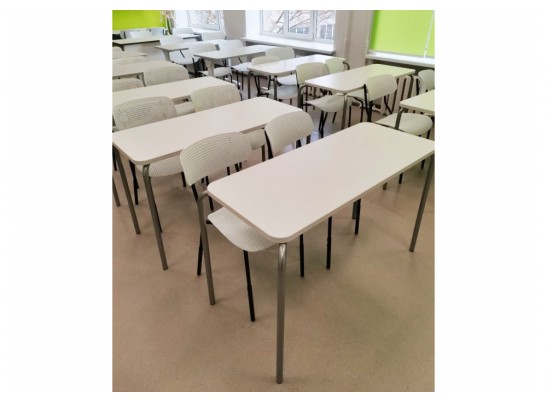 Деревянный стол SHT-T35 70/50 белый матовый / хром лак в Ростове-на-Дону