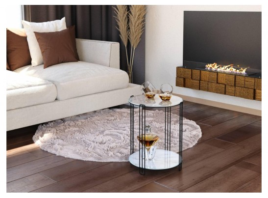 Кофейный столик SHT-CT34 белый мрамор / черный муар в Ростове-на-Дону