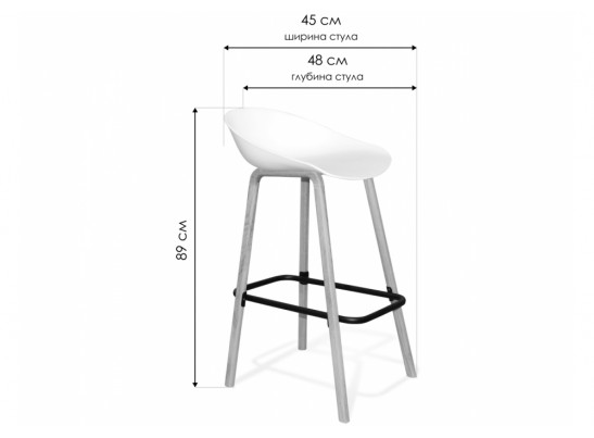 Барный стул SHT-ST19/S94 белый / прозрачный лак в Ростове-на-Дону