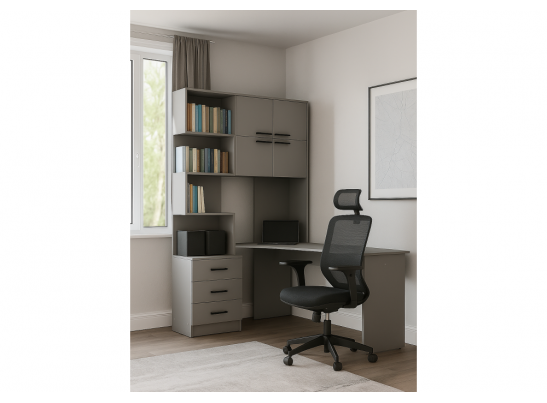 Компьютерный стол Эльброни правый шиншилла серая в Ростове-на-Дону
