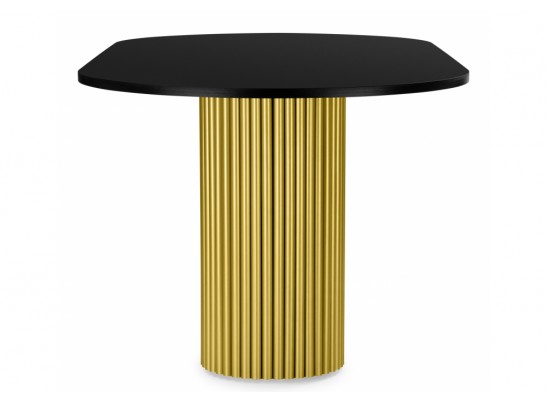 Деревянный стол Барон О 160 х 90 черная пленка шагрень / золотые ноги