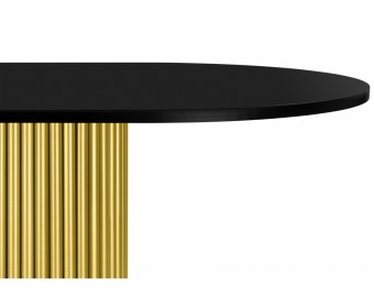 Деревянный стол Барон О 160 х 90 черная пленка шагрень / золотые ноги