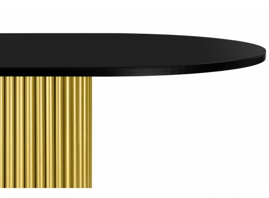 Деревянный стол Барон О 160 х 90 черная пленка шагрень / золотые ноги