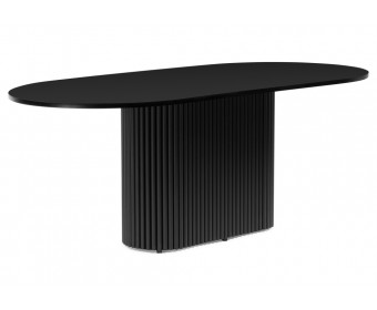 Деревянный стол Барон О 200 х 90 черная пленка шагрень / черный