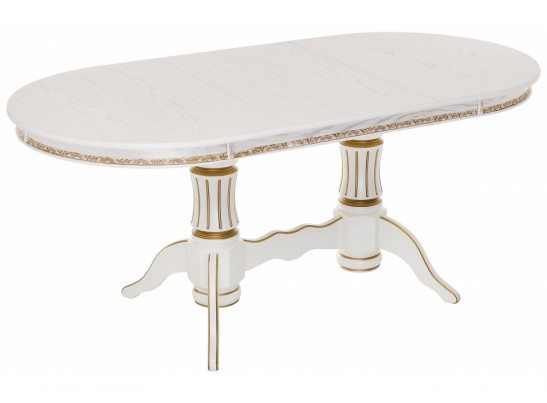 Деревянный стол Герцог молочный / золотая патина в Ростове-на-Дону