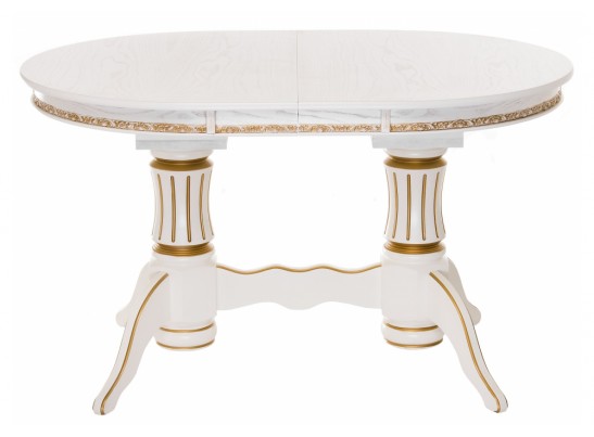 Деревянный стол Герцог молочный / золотая патина в Ростове-на-Дону