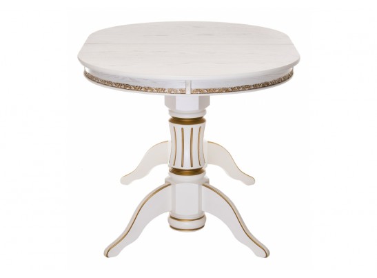 Деревянный стол Герцог молочный / золотая патина в Ростове-на-Дону