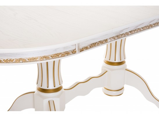 Деревянный стол Герцог молочный / золотая патина в Ростове-на-Дону