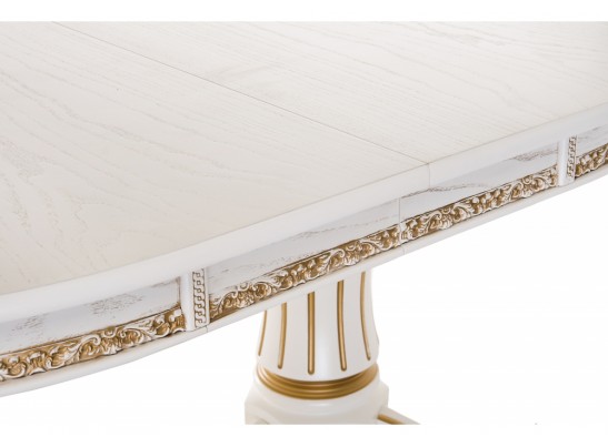 Деревянный стол Герцог молочный / золотая патина в Ростове-на-Дону