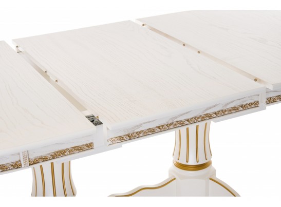 Деревянный стол Герцог молочный / золотая патина в Ростове-на-Дону