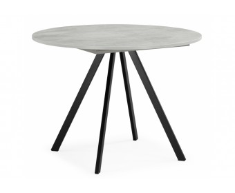 Деревянный стол Карпер 90(120) бетон метрополитан / черный матовый