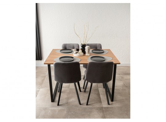 Деревянный стол Лиман 117 х 77 дуб крафт золотой / черный матовый в Ростове-на-Дону