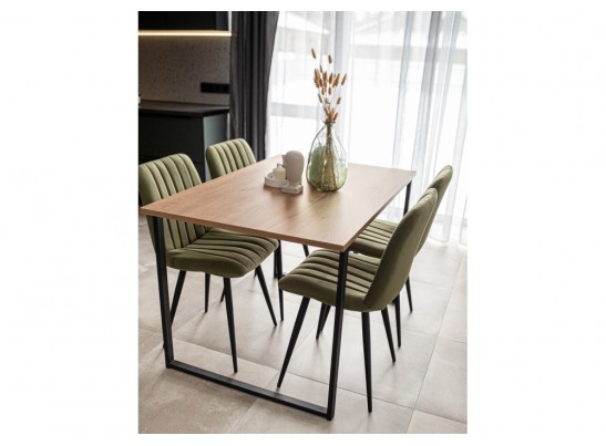 Деревянный стол Лиман 117 х 77 дуб крафт золотой / черный матовый в Ростове-на-Дону