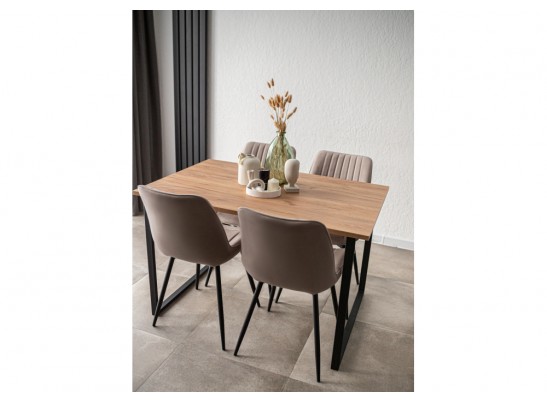 Деревянный стол Лиман 117 х 77 дуб крафт золотой / черный матовый в Ростове-на-Дону