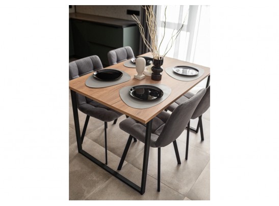 Деревянный стол Лиман 117 х 77 дуб крафт золотой / черный матовый в Ростове-на-Дону