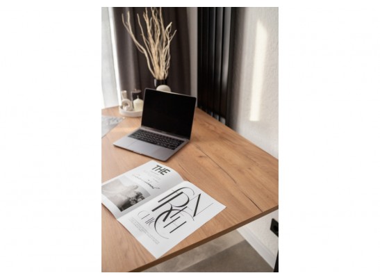 Деревянный стол Лиман 117 х 77 дуб крафт золотой / черный матовый в Ростове-на-Дону