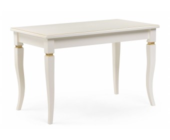 Деревянный стол Лорентайн прямоугольный слоновая кость / золото