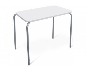 Деревянный стол SHT-T35 70/50 белый матовый / хром лак