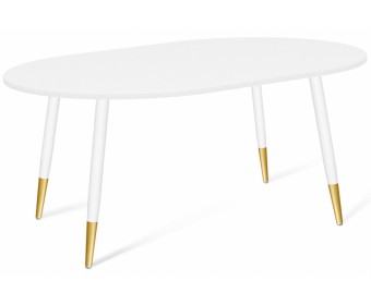 Деревянный стол SHT-TU14/120/80 белый муар / золото / белый шагрень
