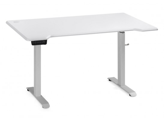 Компьютерный стол Маркос с механизмом подъема 140х80х75 белый / белая шагрень в Ростове-на-Дону