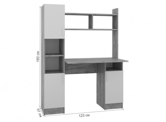 Письменный стол Бишоп 6 123х57х160 дуб крафт золотой / антрацит в Ростове-на-Дону