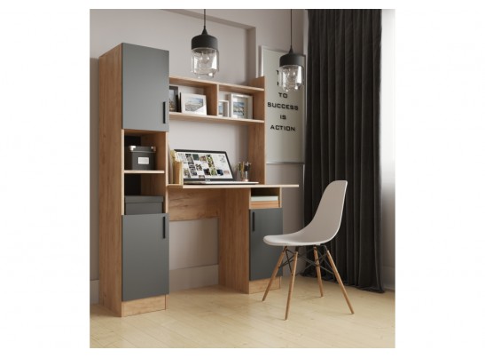 Письменный стол Бишоп 6 123х57х160 дуб крафт золотой / антрацит в Ростове-на-Дону