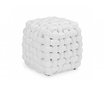 Пуф Akura-П белый велюр