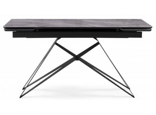 Стеклянный стол Блэкберн 140(200)х80 кристл серый мрамор / черный в Ростове-на-Дону