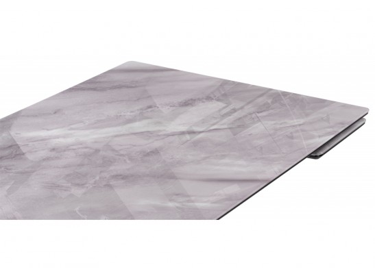 Стеклянный стол Блэкберн 140(200)х80 кристл серый мрамор / черный в Ростове-на-Дону