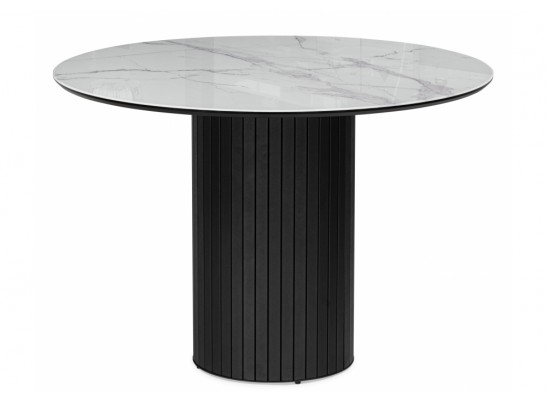 Стеклянный стол Гравент 110 кристл белый мрамор / черный