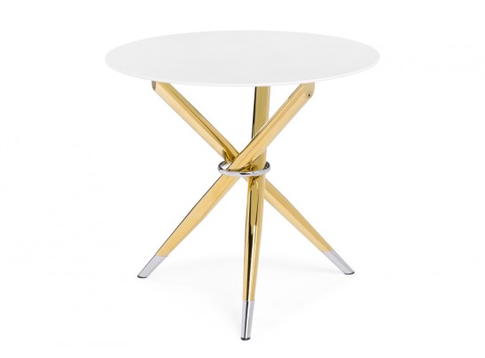 Стеклянный стол Rock 80х75 white / gold в Ростове-на-Дону