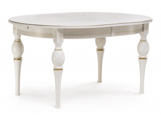 Стол Авилла 150(200)х110х77 молочный / золото в Ростове-на-Дону