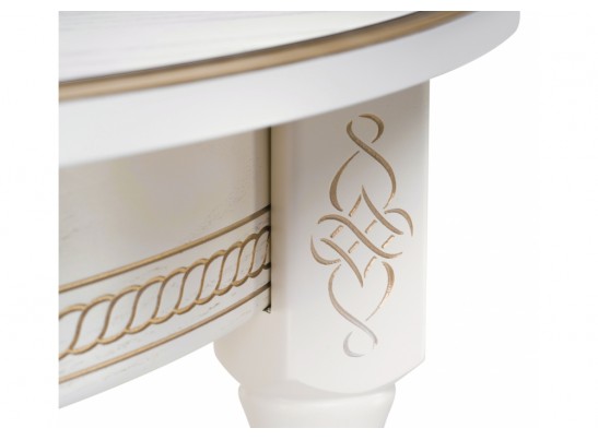Стол Авилла 150(200)х110х77 молочный / золото в Ростове-на-Дону