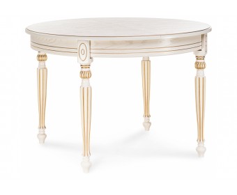 Стол Брейзер 110(140)х110х77 молочный / золото