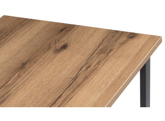 Стол Лота Лофт 120х74х75 25 мм дуб делано темный / матовый черный в Ростове-на-Дону