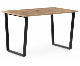 Стол Лота Лофт 140х80х75 25 мм дуб вотан / матовый черный
