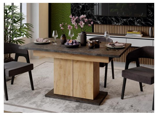 Стол на тумбе Детройт Тип 1 дуб крафт золотой / ателье темное в Ростове-на-Дону