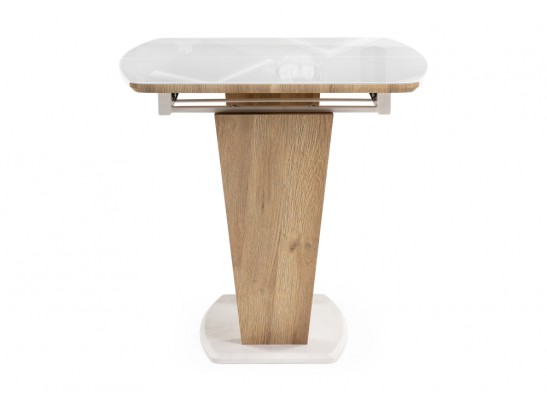 Стол на тумбе Петир 120(160)х80х75 ультра белый / дуб вотан в Ростове-на-Дону