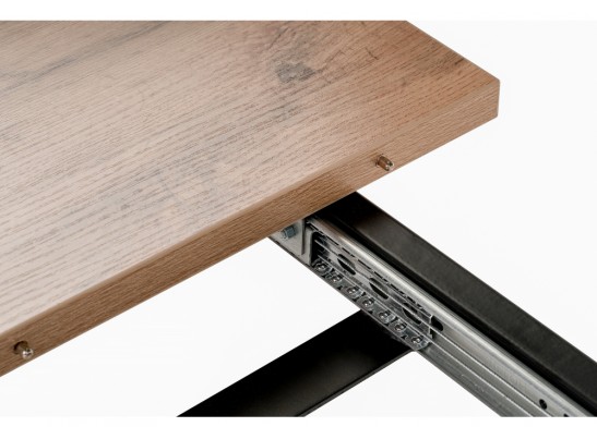 Деревянный стол Лота Лофт 120(160)х75 черный матовый / дуб крафт табачный в Ростове-на-Дону