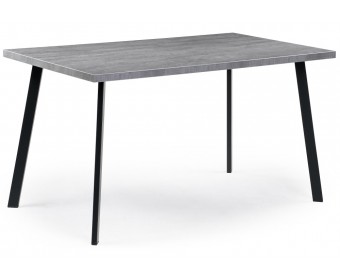 Стол Тринити Лофт 140x80x75 25 мм бетон / матовый черный