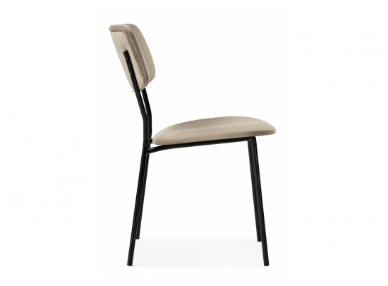 Стул на металлокаркасе Фиер серо-бежевый / черный глянец в Ростове-на-Дону