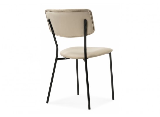 Стул на металлокаркасе Фиер серо-бежевый / черный глянец в Ростове-на-Дону
