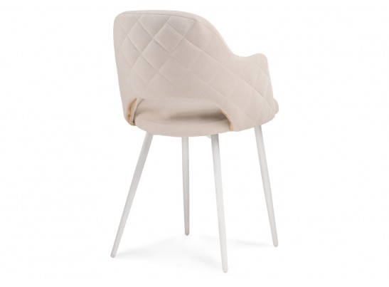 Стул на металлокаркасе Гутрид прошивка ромбы сзади белый / бежевый в Ростове-на-Дону