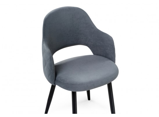 Стул на металлокаркасе Гутрид ромбы сзади без складок серый / черный в Ростове-на-Дону