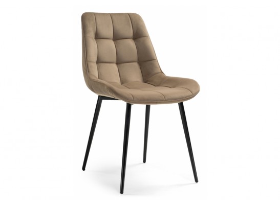 Стул на металлокаркасе Келми микровелюр светло-бежевый / черный глянец в Ростове-на-Дону