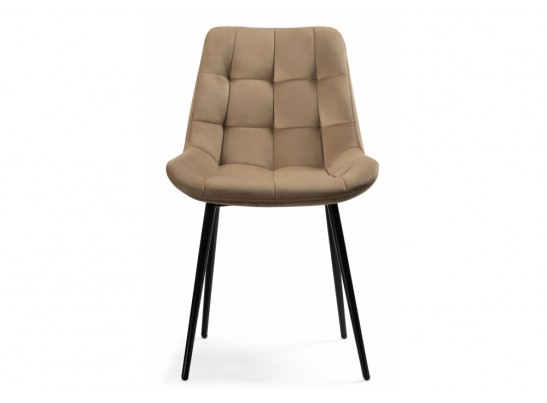Стул на металлокаркасе Келми микровелюр светло-бежевый / черный глянец в Ростове-на-Дону